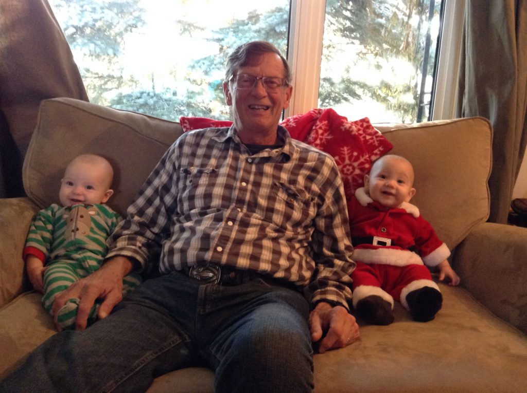 Grandpa with Eileen and Ewan